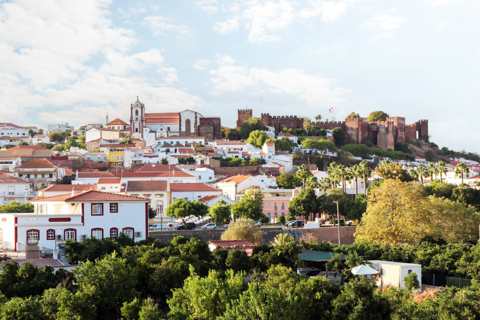 Rooftops and church towers of historic Tavira in the Eastern Algarve